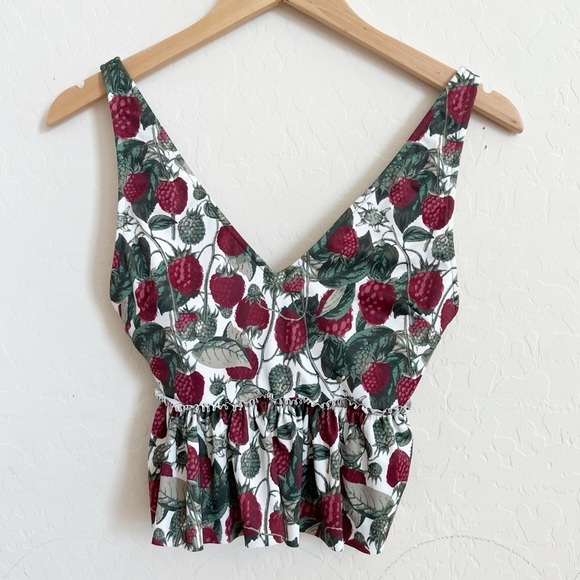 Kortni Jeane Raspberry Peplum Swim Top - Picture 1 of 5